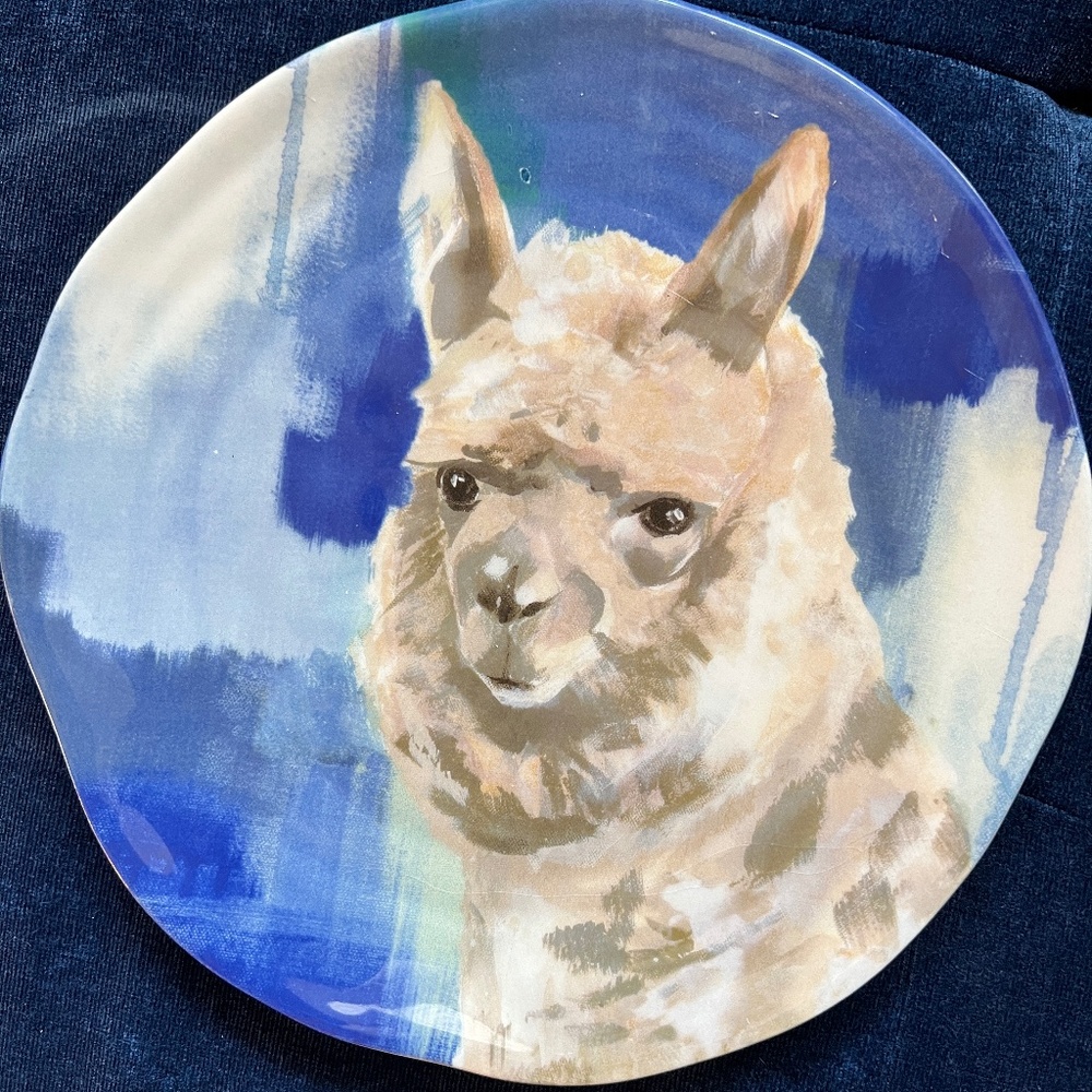 Llama plate from Anthropologie with free notepad